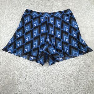 Club Monaco Jesstina Pleated Blue Geometric Flowy Shorts NEW